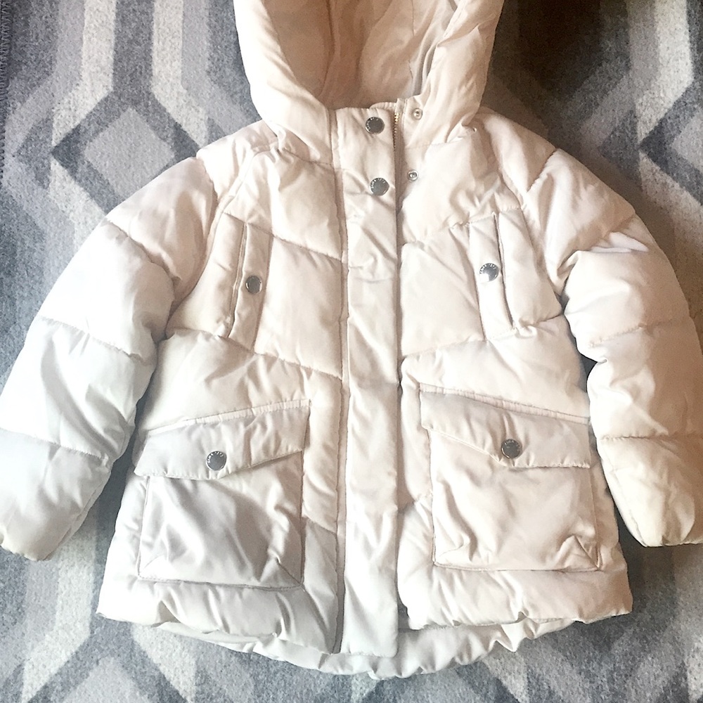Ivory Puffer Coat with Soft Lining